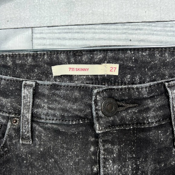 🍉 Levi's 711 Skinny Jeans in Acid Wash - Picture 4 of 8